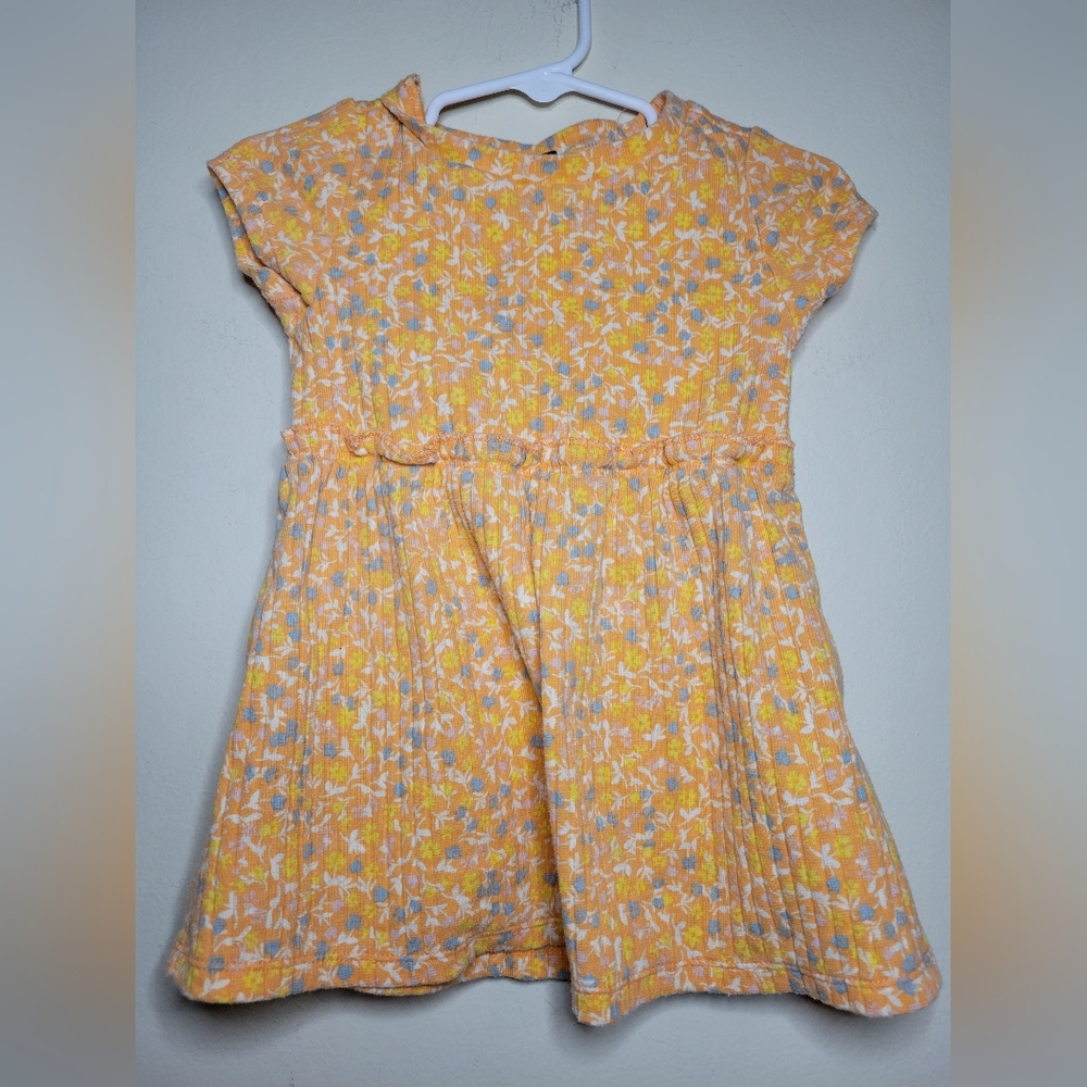 art class bright orange floral dress,  12 m